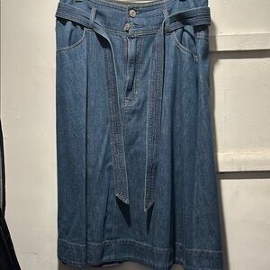 LAUREN Ralph Lauren Blue Denim Skirt with Belt